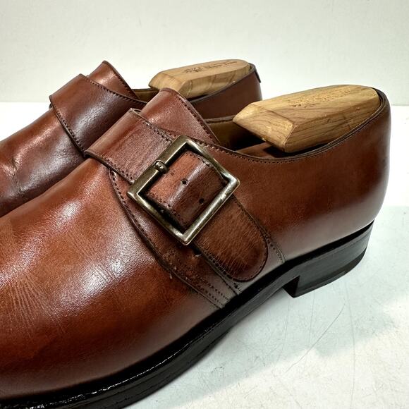 NEW HEELS Crockett & Jones x Barneys New York Ipswich Single Monk Strap Brown 8 - Picture 7 of 13